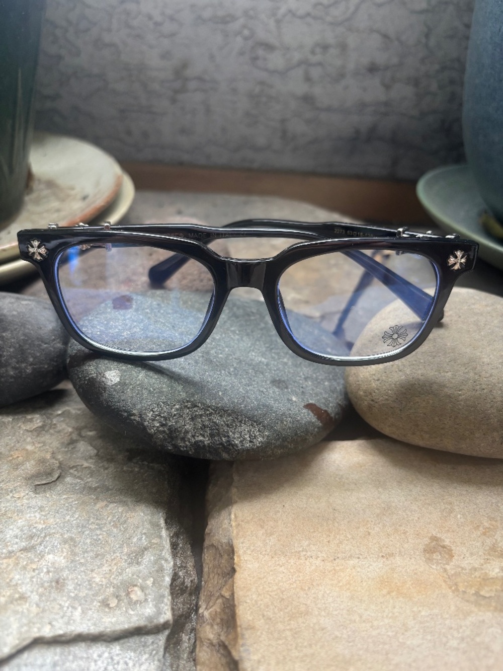 Chrome heart glasses